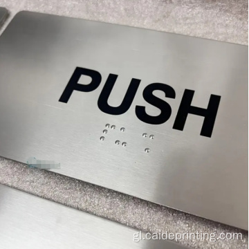 Placa de cartel de portas de aceiro inoxidable braille
